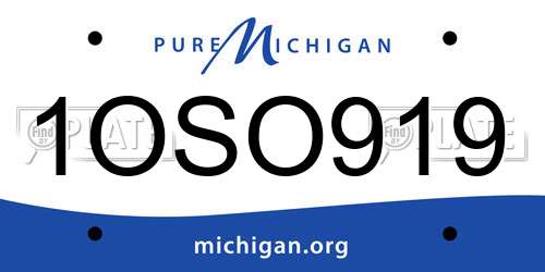 1OSO919 Michigan License Plate