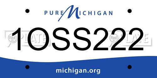 1OSS222 Michigan License Plate