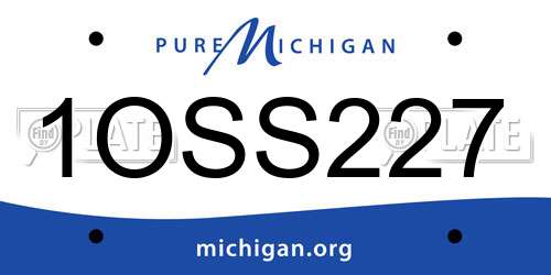 1OSS227 Michigan License Plate