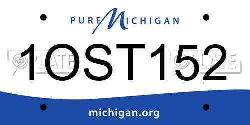 1OST152 Michigan License Plate