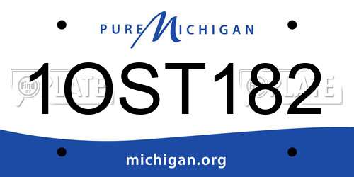 1OST182 Michigan License Plate