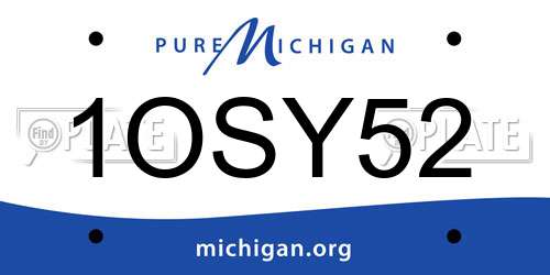 1OSY52 Michigan License Plate