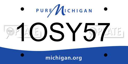 1OSY57 Michigan License Plate