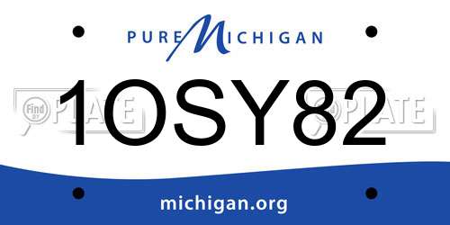1OSY82 Michigan License Plate