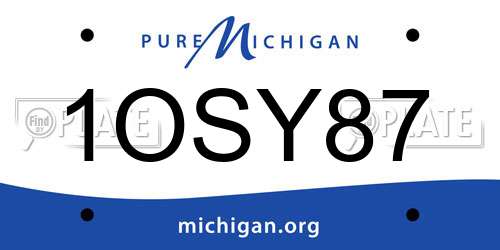 1OSY87 Michigan License Plate