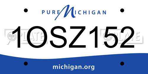 1OSZ152 Michigan License Plate