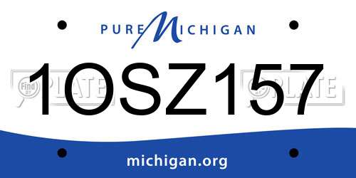 1OSZ157 Michigan License Plate