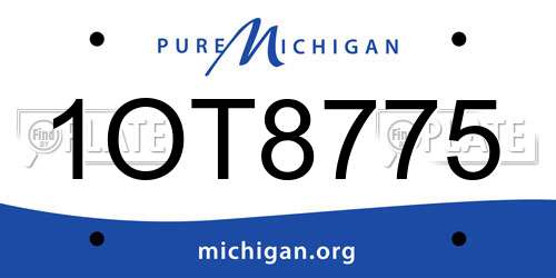 1OT8775 Michigan License Plate