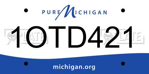 1OTD421 Michigan License Plate
