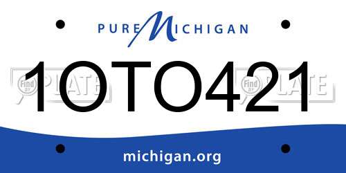 1OTO421 Michigan License Plate