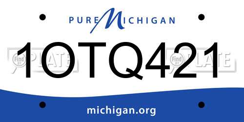 1OTQ421 Michigan License Plate