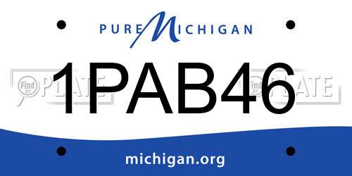 1PAB46 Michigan License Plate