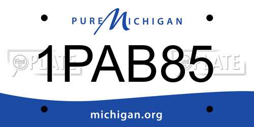 1PAB85 Michigan License Plate