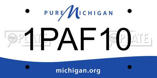 1PAF10 Michigan License Plate