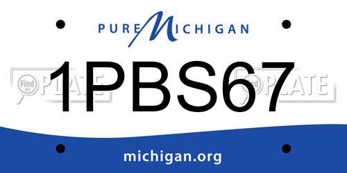 1PBS67 Michigan License Plate