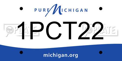 1PCT22 Michigan License Plate