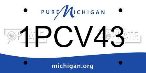 1PCV43 Michigan License Plate