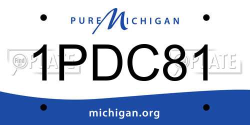 1PDC81 Michigan License Plate