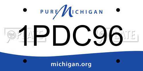 1PDC96 Michigan License Plate