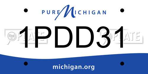 1PDD31 Michigan License Plate