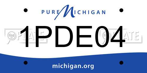 1PDE04 Michigan License Plate