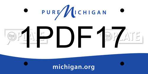 1PDF17 Michigan License Plate