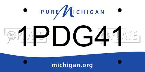 1PDG41 Michigan License Plate