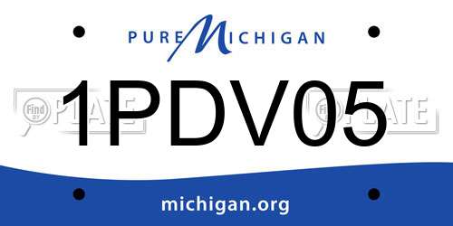 1PDV05 Michigan License Plate