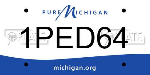 1PED64 Michigan License Plate