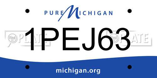 1PEJ63 Michigan License Plate