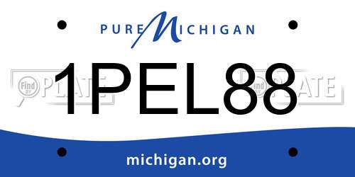 1PEL88 Michigan License Plate