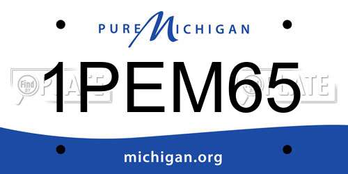1PEM65 Michigan License Plate