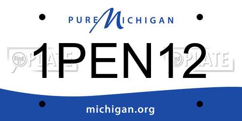 1PEN12 Michigan License Plate