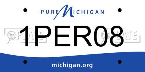 1PER08 Michigan License Plate