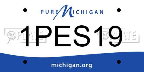 1PES19 Michigan License Plate
