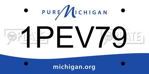 1PEV79 Michigan License Plate