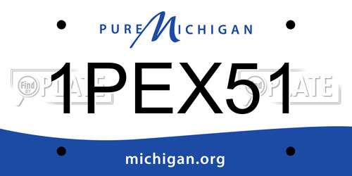 1PEX51 Michigan License Plate