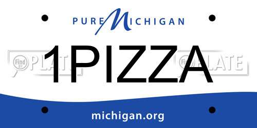 1PIZZA Michigan License Plate