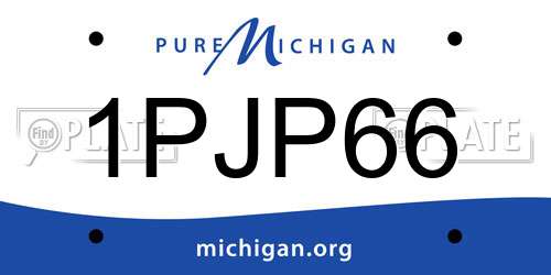 1PJP66 Michigan License Plate