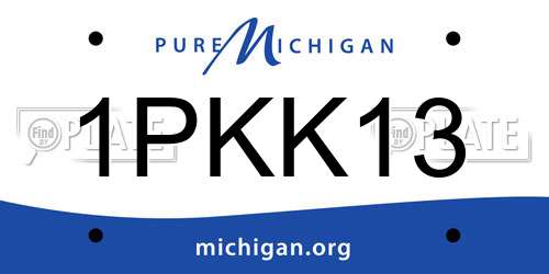 1PKK13 Michigan License Plate