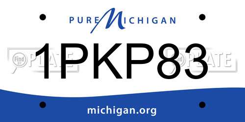1PKP83 Michigan License Plate