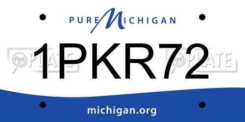 1PKR72 Michigan License Plate