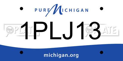 1PLJ13 Michigan License Plate