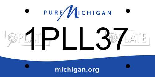 1PLL37 Michigan License Plate