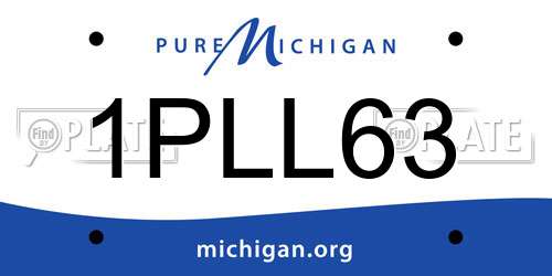 1PLL63 Michigan License Plate