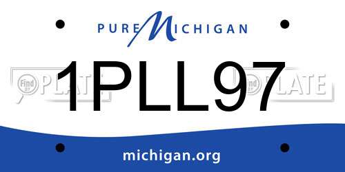1PLL97 Michigan License Plate