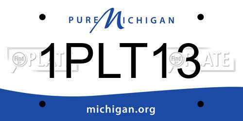 1PLT13 Michigan License Plate