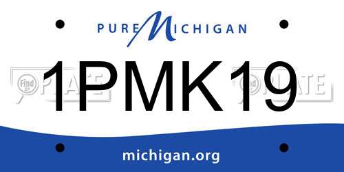 1PMK19 Michigan License Plate
