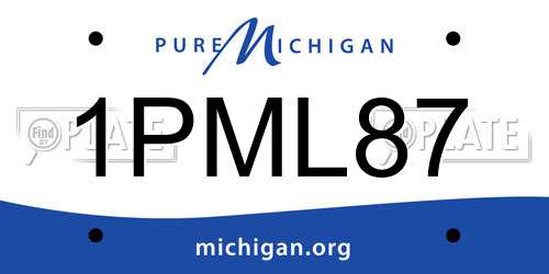 1PML87 Michigan License Plate