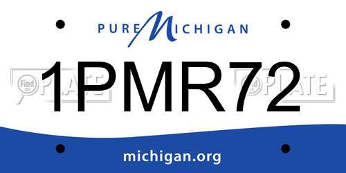 1PMR72 Michigan License Plate